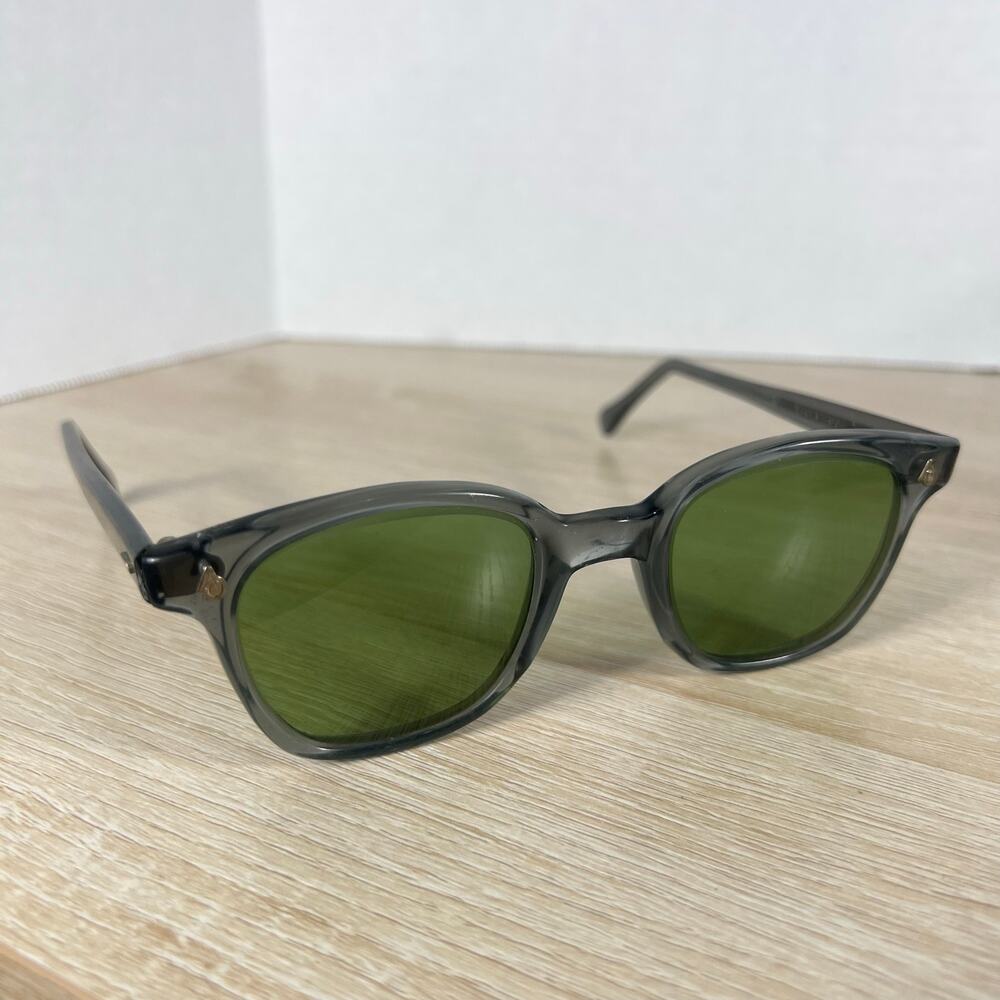 Vintage RARE! American Optical Horn-Rimmed Sunglasses Gray Clear Green Lenses